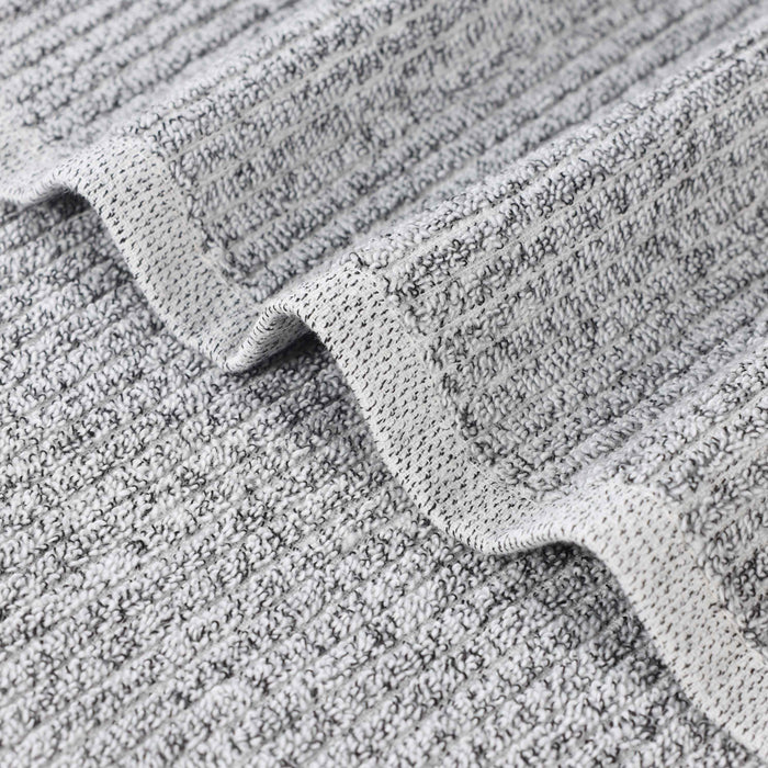 Destin Cotton Blend Solid Ribbed Design Bath Towels, Set of 2