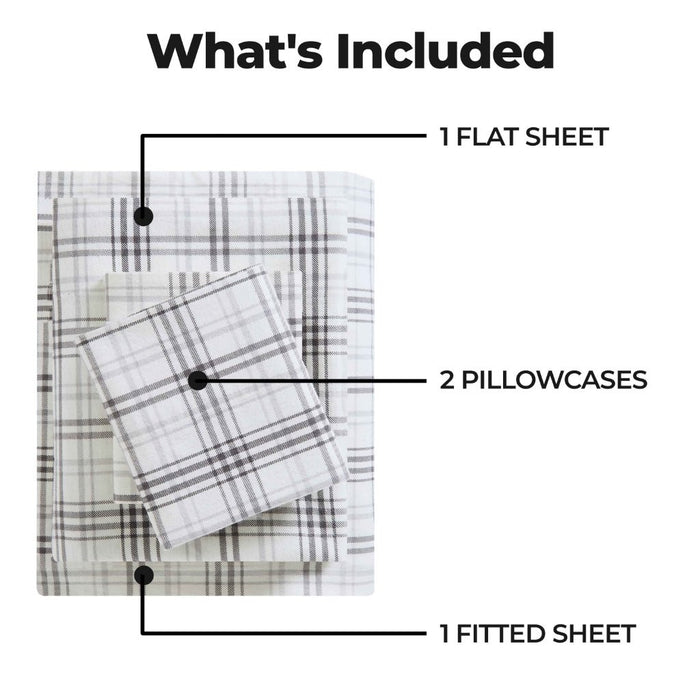 Plaid Flannel Cotton Classic Farmhouse Deep Pocket Bed Sheet Set