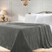 Classic Solid Fleece Plush Medium Weight Fluffy Soft Blanket - Charcoal