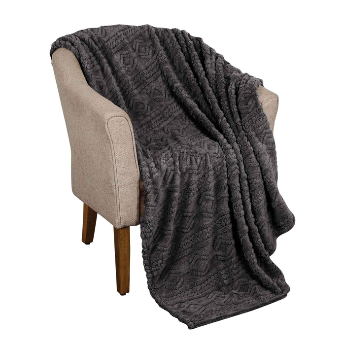 Arctic Boho Jacquard Plush Fleece Blanket