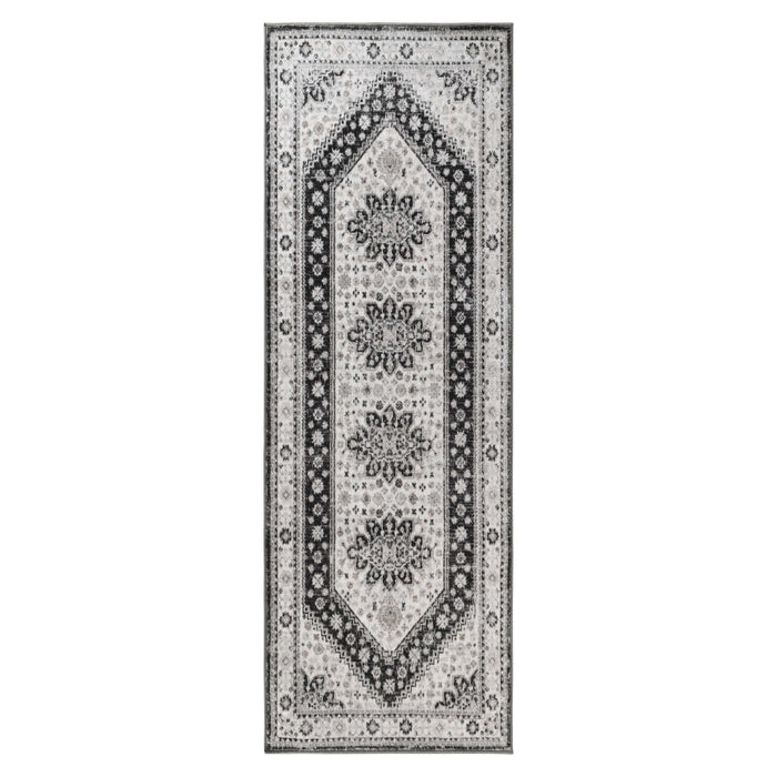 Layland Classic Medallion Traditional Indoor Area Rug or Runner - Charcoal