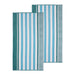 Cotton Oversized Checkered Striped 2 Piece Beach Towel - Aero Blue