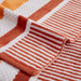 Cotton Oversized Checkered Striped 2 Piece Beach Towel - Sorbet