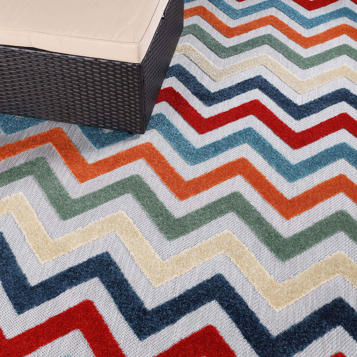 Chevron Zig Zag Indoor Area Rug Or Runner Rug - Multicolor