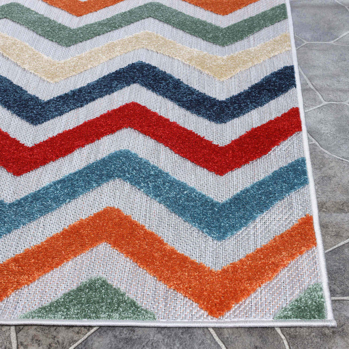 Chevron Zig Zag Indoor Area Rug Or Runner Rug - Multicolor