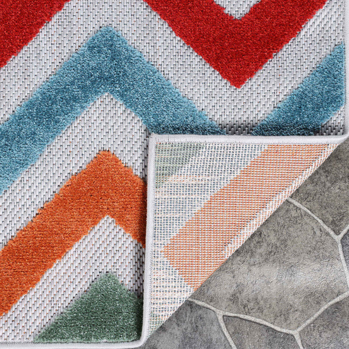 Chevron Zig Zag Indoor Area Rug Or Runner Rug - Multicolor