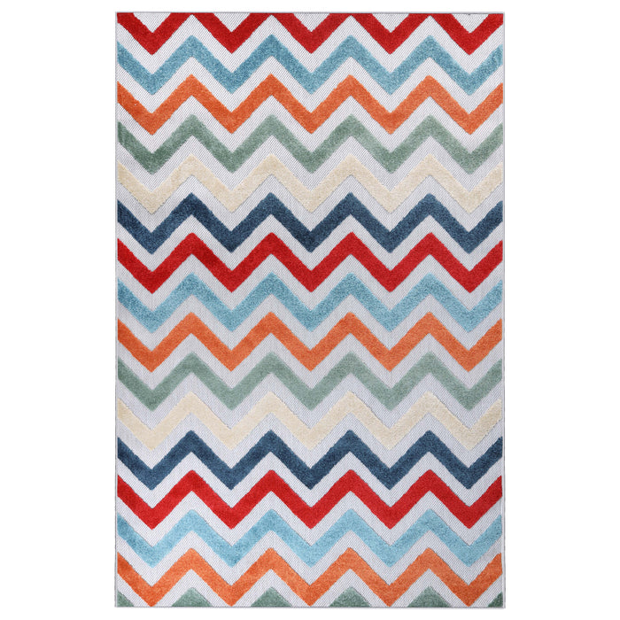 Chevron Zig Zag Indoor Area Rug Or Runner Rug - Multicolor