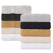 Cotton Solid and Jacquard Chevron Hand Towel Assorted Set of 6 