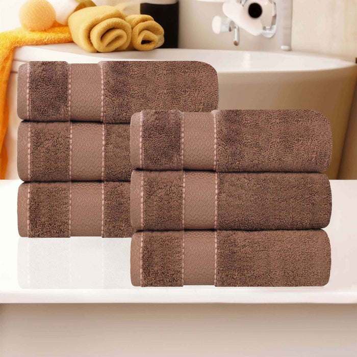 Niles Egypt Produced Giza Cotton Dobby Absorbent Hand Towel Set of 6