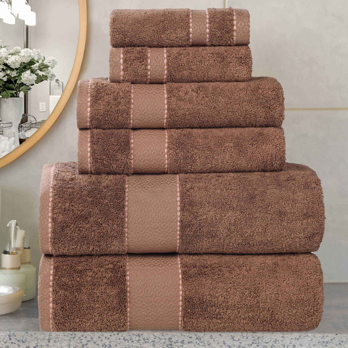 Niles Egypt Produced Giza Cotton Dobby Absorbent 6 Piece Towel Set