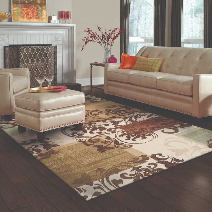 Storyville Scroll Modern Indoor Area Rug Or Runner Rug - Chocolate