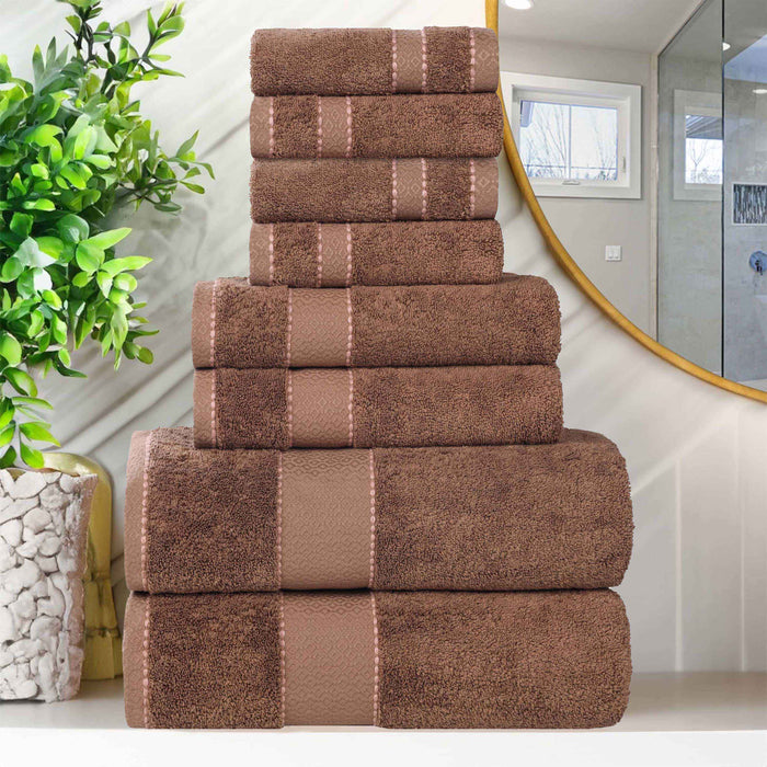 Niles Egypt Produced Giza Cotton Dobby Absorbent 8 Piece Towel Set