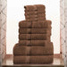 Egyptian Cotton Pile Solid 10-Piece Towel Set - Chocolate