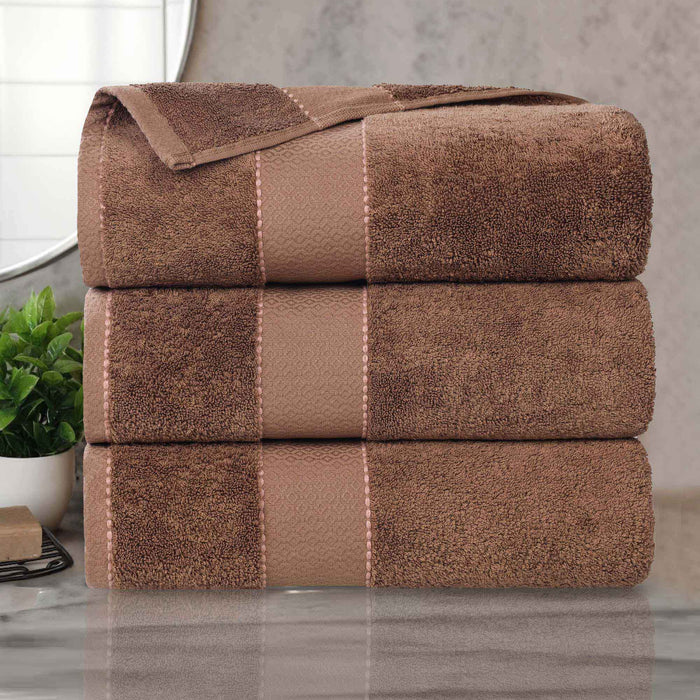 Niles Egypt Produced Giza Cotton Dobby Absorbent Bath Towel Set of 3