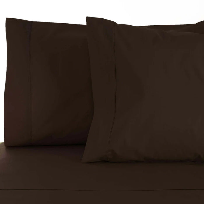 Egyptian Cotton 530 Thread Count Solid Pillowcase Set of 2 - Chocolate