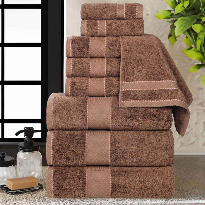 Niles Egypt Produced Giza Cotton Dobby Absorbent 9 Piece Towel Set