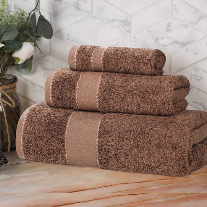 Niles Egypt Produced Giza Cotton Dobby Absorbent 3 Piece Towel Set