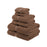Egyptian Cotton Pile Plush Heavyweight Absorbent 6 Piece Towel Set - Chocolate