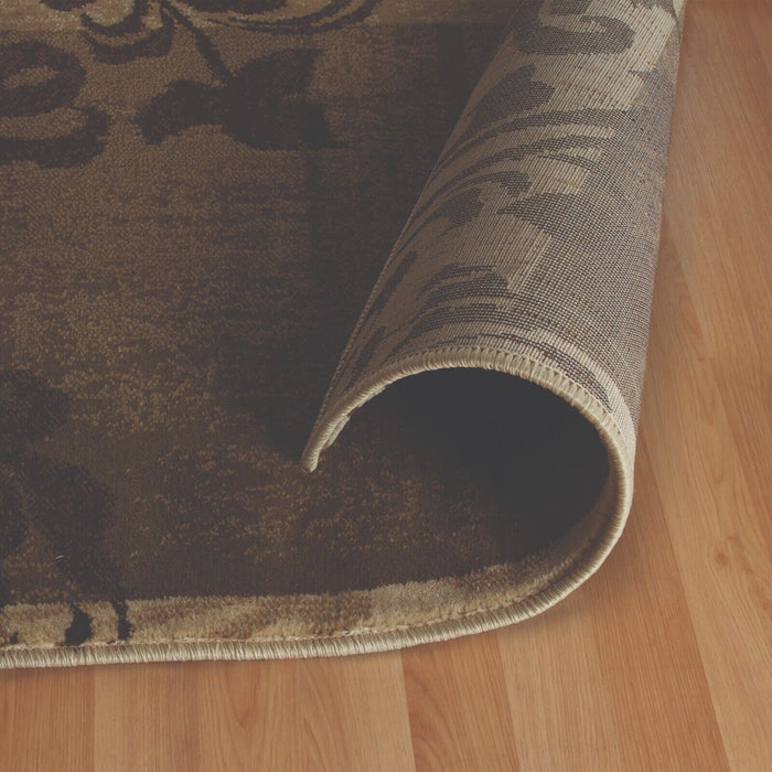 Storyville Scroll Modern Indoor Area Rug Or Runner Rug - Chocolate