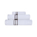 Turkish Cotton Ultra-Plush Solid 3-Piece Highly Absorbent Towel Set - White/Chocolate