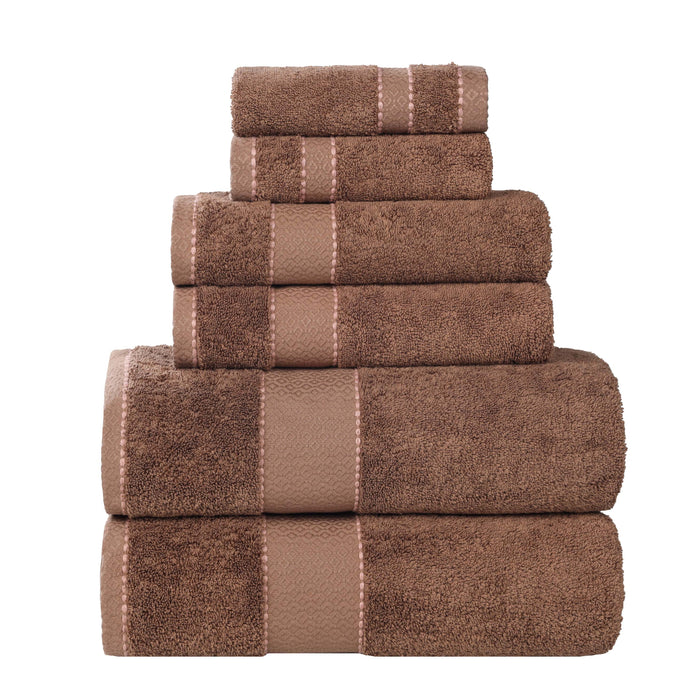 Niles Egypt Produced Giza Cotton Dobby Absorbent 6 Piece Towel Set