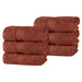 Atlas Combed Cotton Highly Absorbent Solid Hand Towels Set of 6 - Chocolate