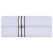 Turkish Cotton Ultra-Plush Solid 2-Piece Highly Absorbent Bath Sheet Set - White/Chocolate
