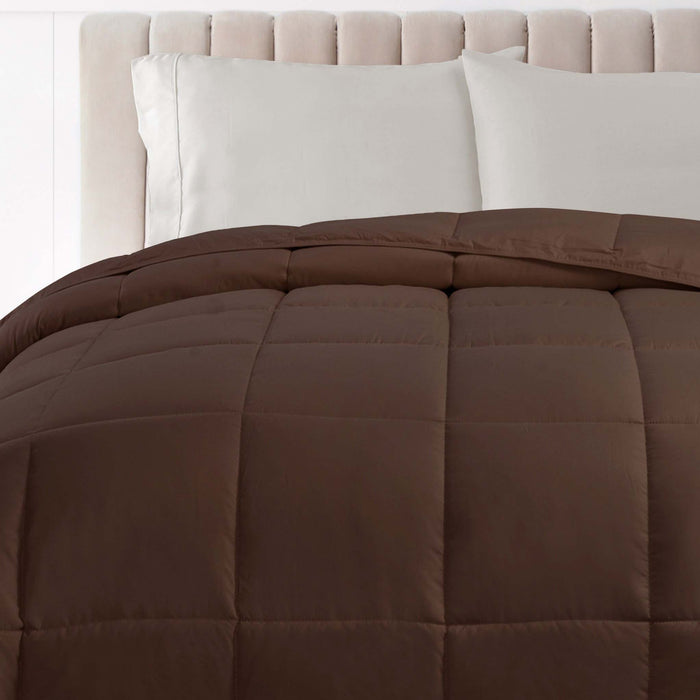 Classic All-Season Reversible Down Alternative Comforter - Chocolate