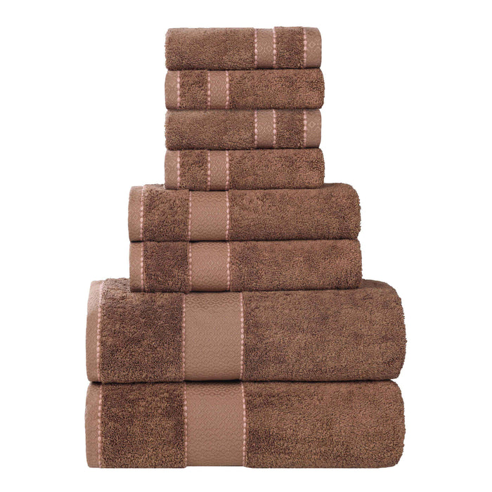 Niles Egypt Produced Giza Cotton Dobby Absorbent 8 Piece Towel Set