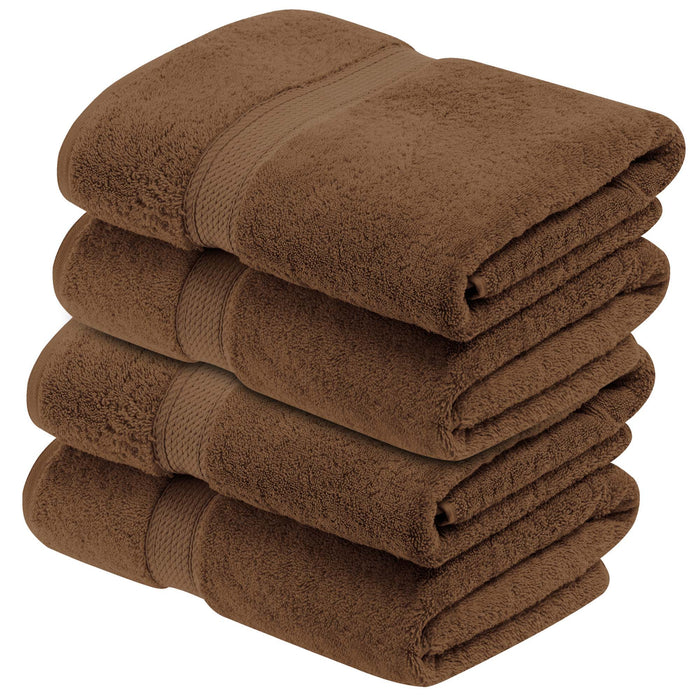 Egyptian Cotton Pile Plush Heavyweight Soft 4 Piece Bath Towel Set