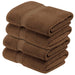 Egyptian Cotton Plush Heavyweight Absorbent Bath Towel Set of 4 - Chacolate