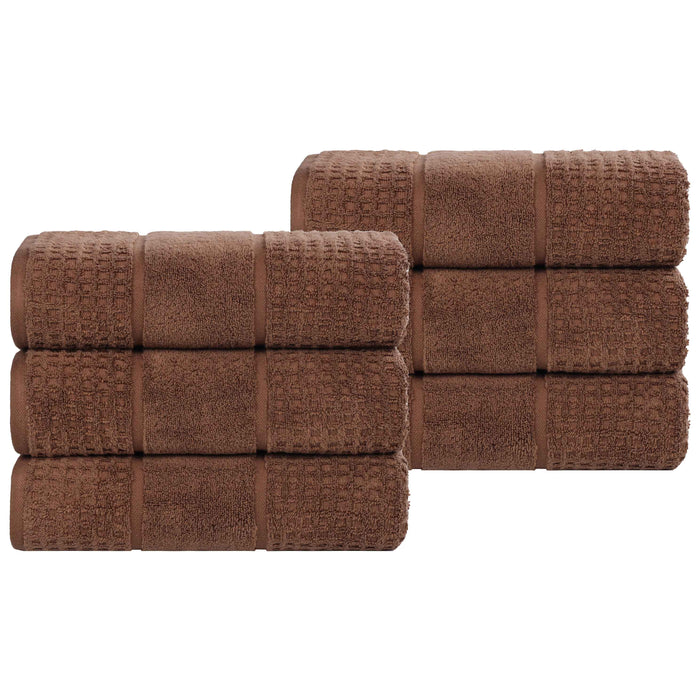 Zero Twist Cotton Waffle Honeycomb Soft Absorbent Hand Towel Set of 6