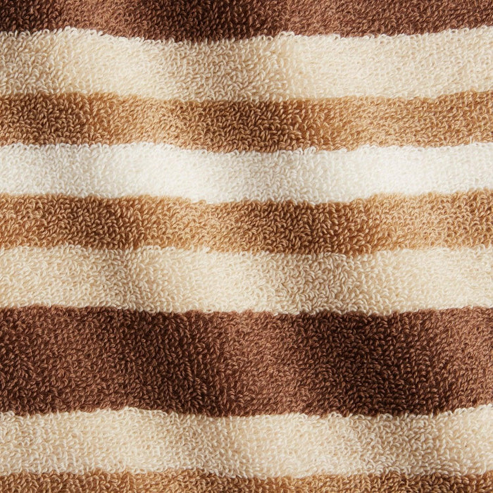 Cotton Stripe 2 Piece Bath Towel Set - Chocolate