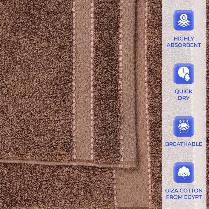 Niles Egypt Produced Giza Cotton Dobby Absorbent 6 Piece Towel Set