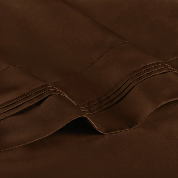 650 Thread Count Egyptian Cotton Solid Pillowcase Set - Chocolate