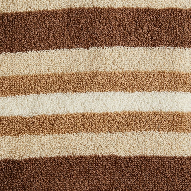Cotton Stripe 2 Piece Bath Sheet Set - Chocolate