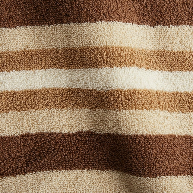 Cotton Stripe 2 Piece Bath Sheet Set - Chocolate