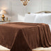 Classic Solid Fleece Plush Medium Weight Fluffy Soft Blanket - Chocolate