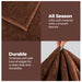 Classic Solid Fleece Plush Medium Weight Fluffy Soft Blanket - Chocolate