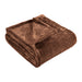 Classic Solid Fleece Plush Medium Weight Fluffy Soft Blanket - Chocolate