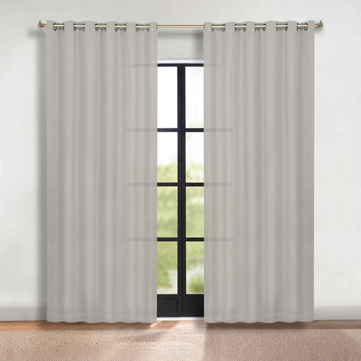 Solid Machine Washable Room Darkening Blackout Curtains, Set of 2 - Chrome