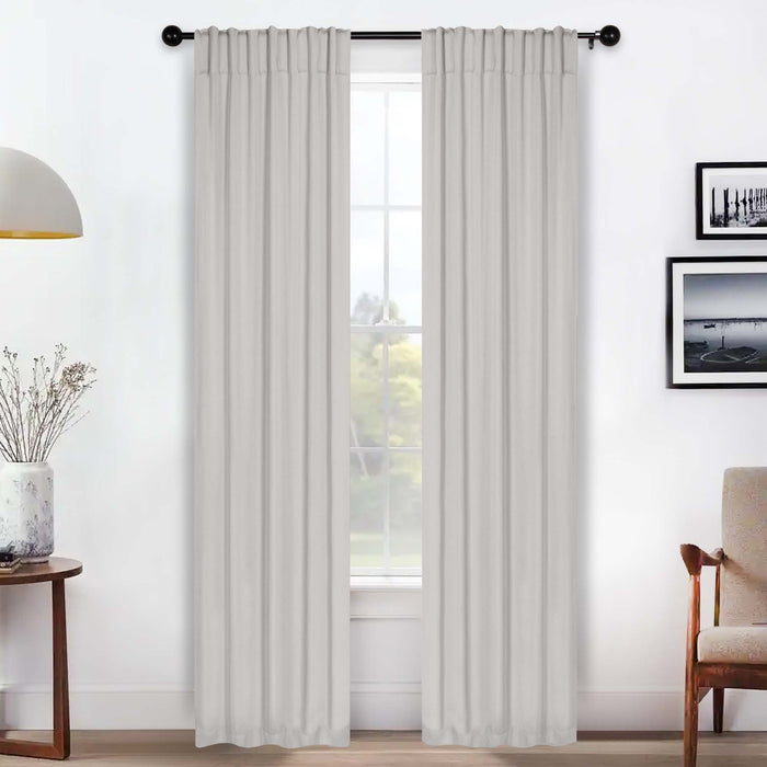 Solid Room Darkening Back Tabs Blackout Curtains, Set of 2