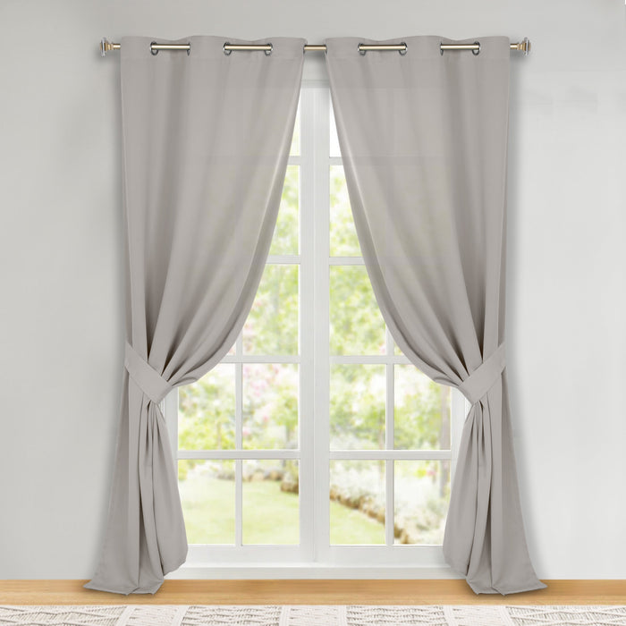 Solid Machine Washable Room Darkening Blackout Curtains, Set of 2 - Blue Nile Mills