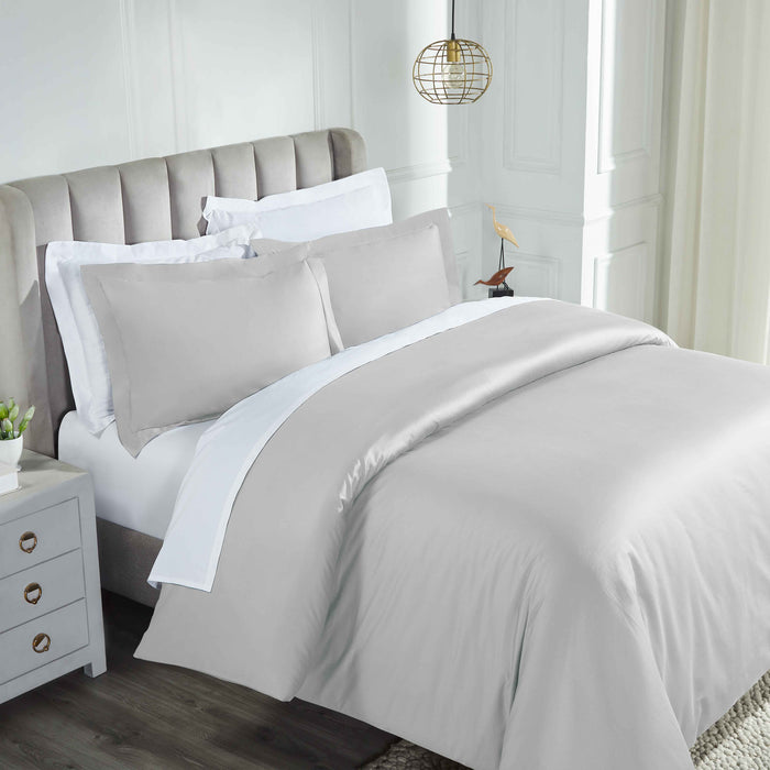 Egyptian Cotton 850 Thread Count Solid Duvet Cover Set - Chrome