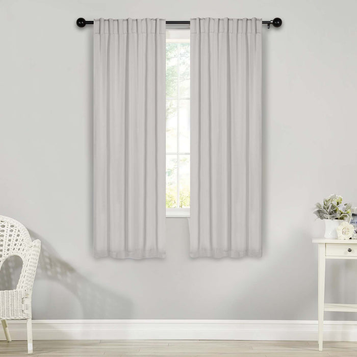 Solid Room Darkening Back Tabs Blackout Curtains, Set of 2