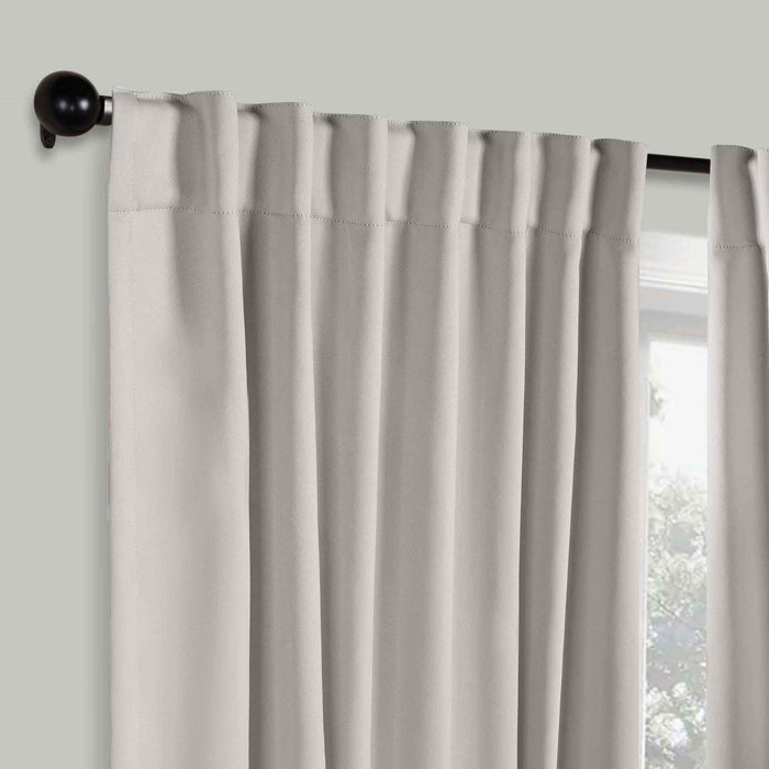 Solid Room Darkening Back Tabs Blackout Curtains, Set of 2