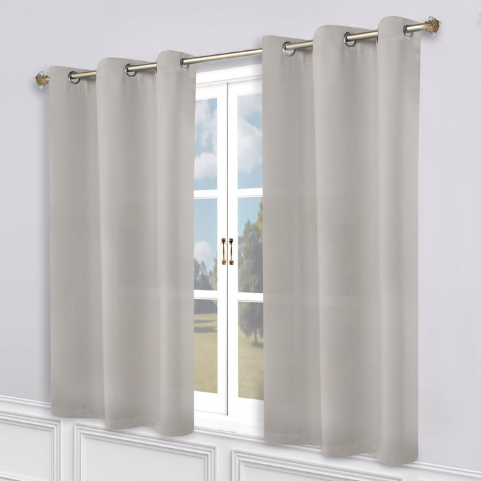 Solid Machine Washable Room Darkening Blackout Curtains, Set of 2 - Chrome