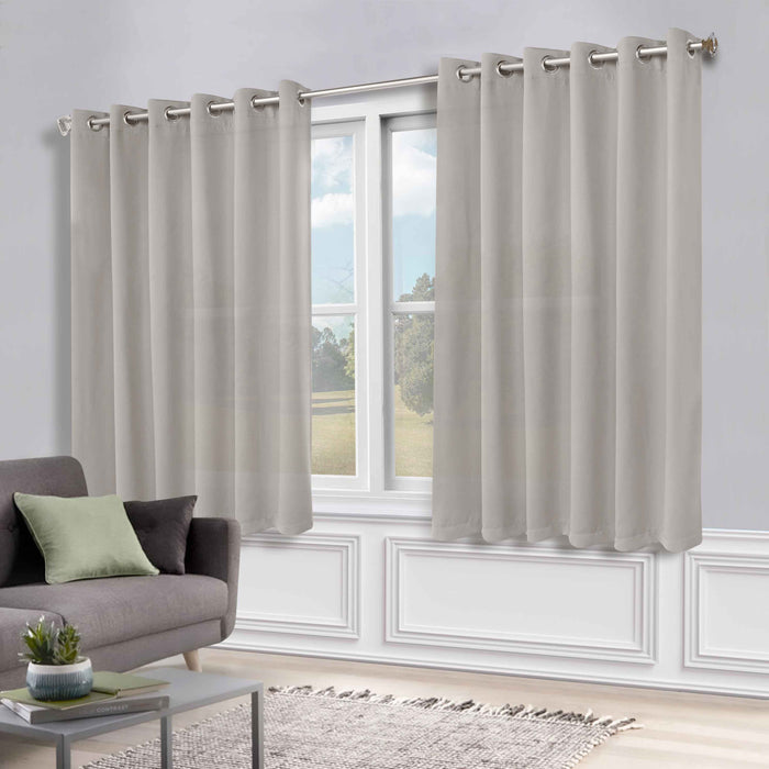 Solid Machine Washable Room Darkening Blackout Curtains, Set of 2