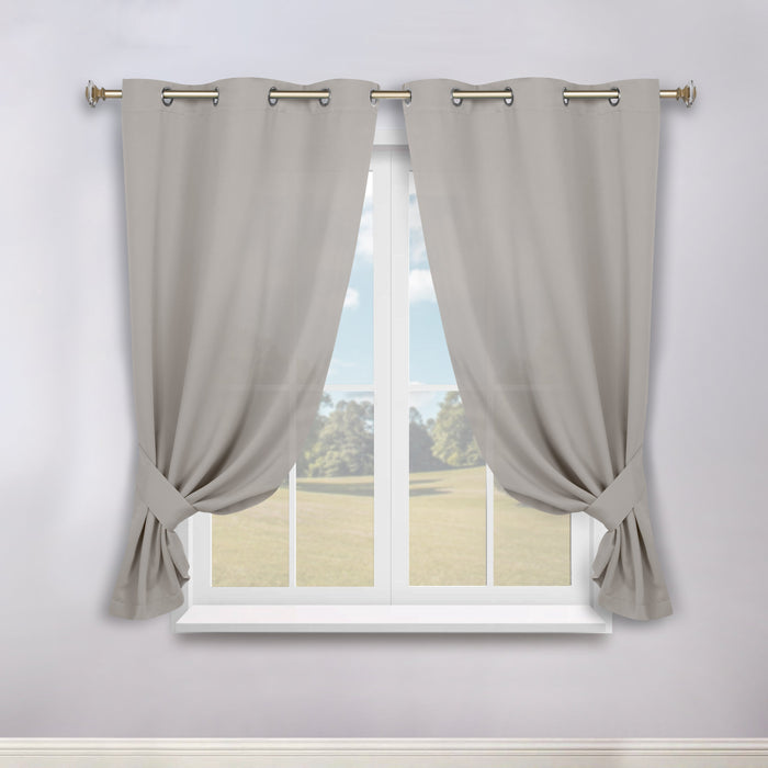 Solid Machine Washable Room Darkening Blackout Curtains, Set of 2 - Blue Nile Mills