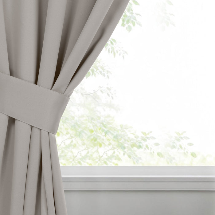 Solid Machine Washable Room Darkening Blackout Curtains, Set of 2 - Chrome